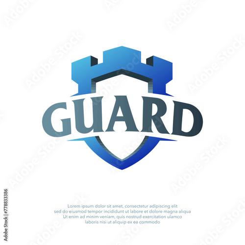 Fortress logo vector illustration. Suitable for insurance companies, Security Service, and safety anti virus product. Security logo template.