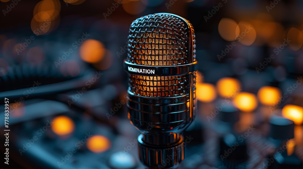 An artistic icon capturing a golden microphone with a subtle glow, set against a backdrop of dark velvet, suitable for a voice recording app or podcast platform An artistic icon capturing a golden microphone with a subtle glow, set against a backdrop of dark velvet, suitable for a voice recording app or podcast platform