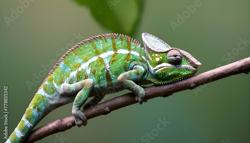 A-Chameleon-With-Its-Tail-Curled-Around-A-Twig- 3