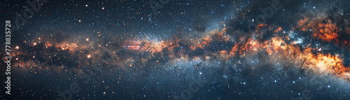 Backdrop of starry infinity, dark expanse with corner text area photo