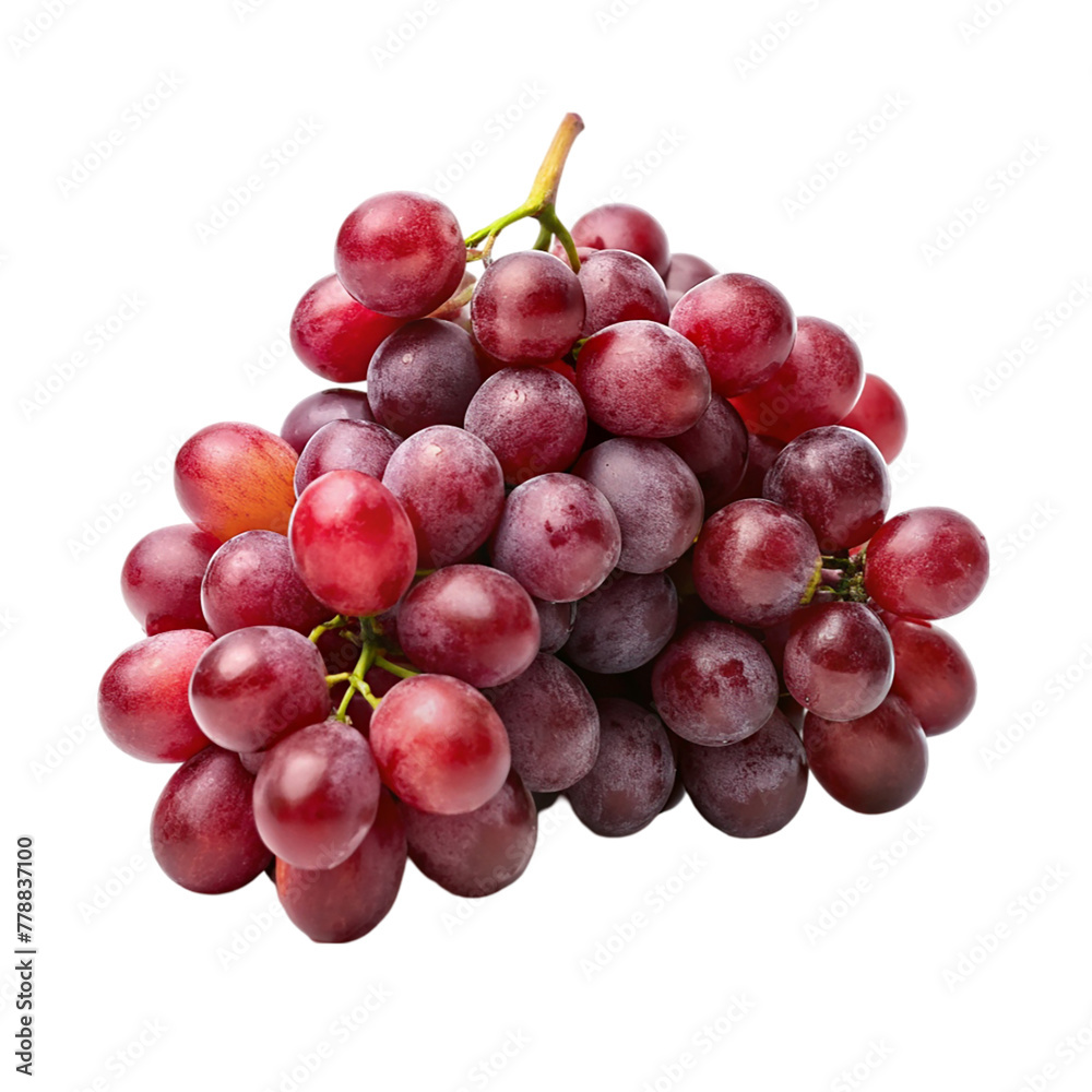 A bunch of red grapes isolated on transparent background. A bunch of red grapes isolated on transparent background.