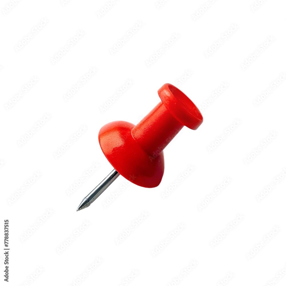Red push pin isolated on transparent background. Red push pin isolated on transparent background.