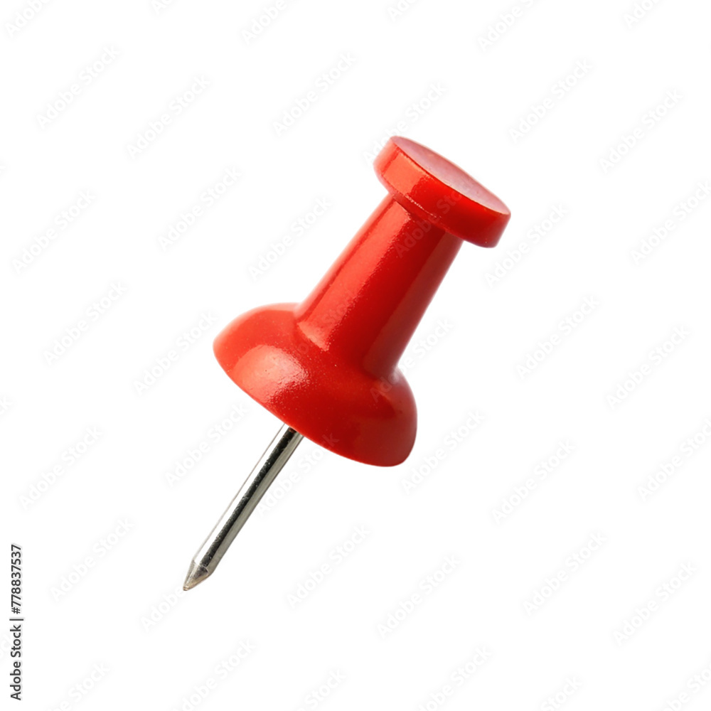 Red push pin isolated on transparent background. Red push pin isolated on transparent background.