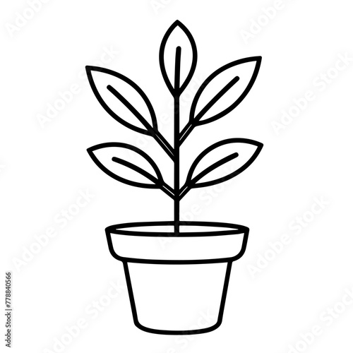 Delicate outline icon of a young plant, perfect for botanical designs.