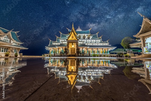 Milky Way Galaxy Wat Pa Phu Kon Temple Udon Thani Thailand