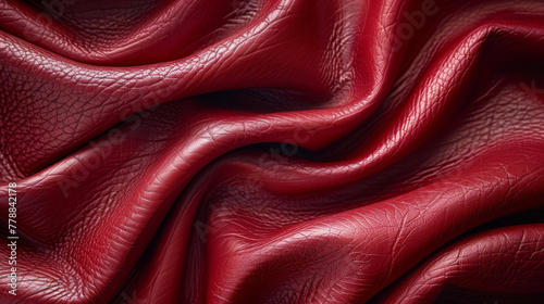 smooth calfskin leather in a rich burgundy tone, exuding premium quality with a subtle sheen for an exclusive product showcase