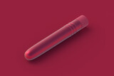 Sex toy of magenta on red background. 3d render