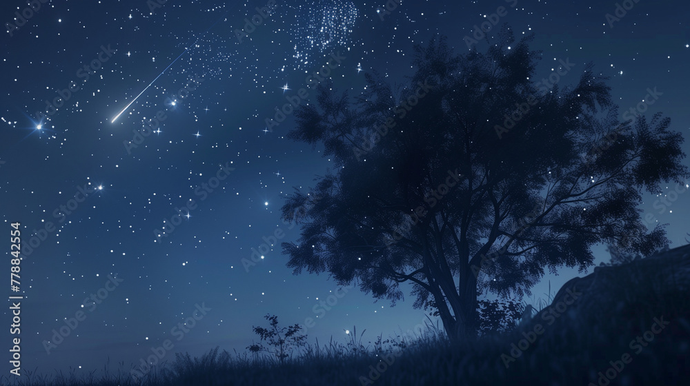 Starry sky and shooting star background Starry sky and shooting star background