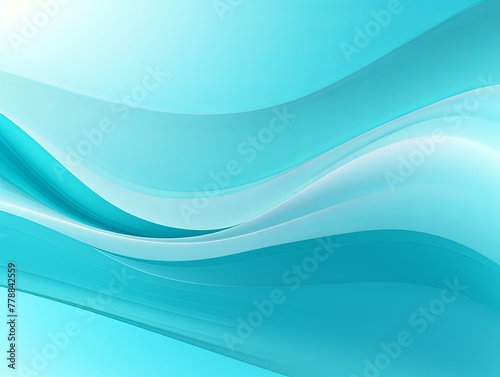 Cyan fuzz abstract background, in the style of abstraction creation, stimwave, precisionist lines with copy space wave wavy curve fluid design 