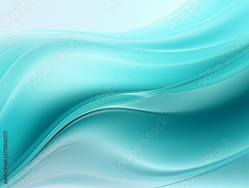 Cyan fuzz abstract background, in the style of abstraction creation, stimwave, precisionist lines with copy space wave wavy curve fluid design 