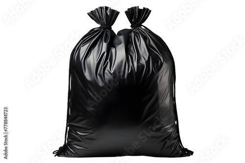 close up of a garbage bag black Black garbage bags isolated on a white background with clipping path transparent background Generative Ai