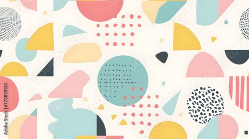 Abstract Pastel Background Design: Serene Geometric Harmony, Hand Edited Generative AI