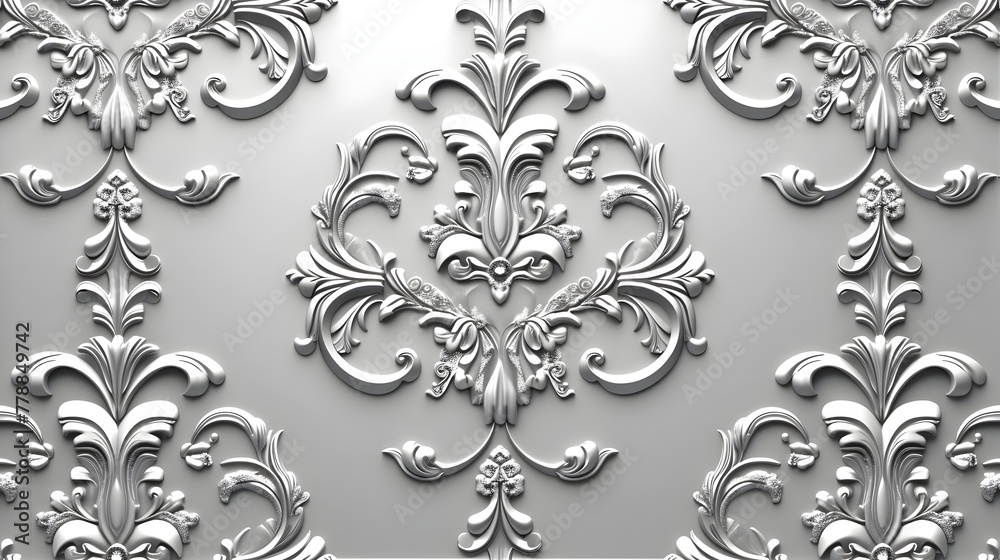  Luxury Silver Pattern Wallpaper Design: Sophisticated Elegance, Hand Edited Generative AI