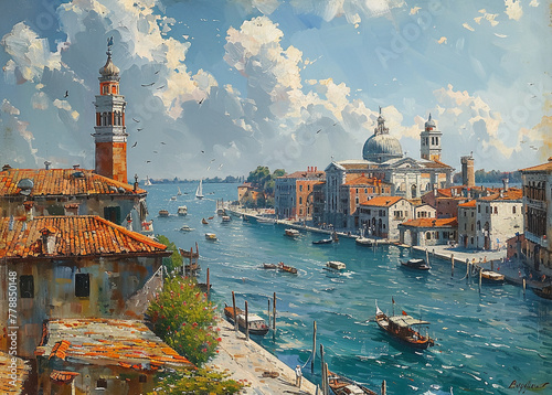 Oil painting, port city --ar 139:100 --stylize 750