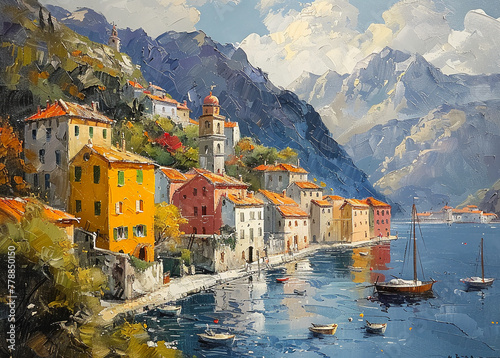 Oil painting, port city --ar 139:100 --stylize 750