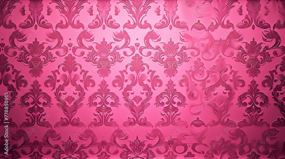 Luxury Pink Pattern Wallpaper Design: Sophisticated Glamour, Hand Edited Generative AI