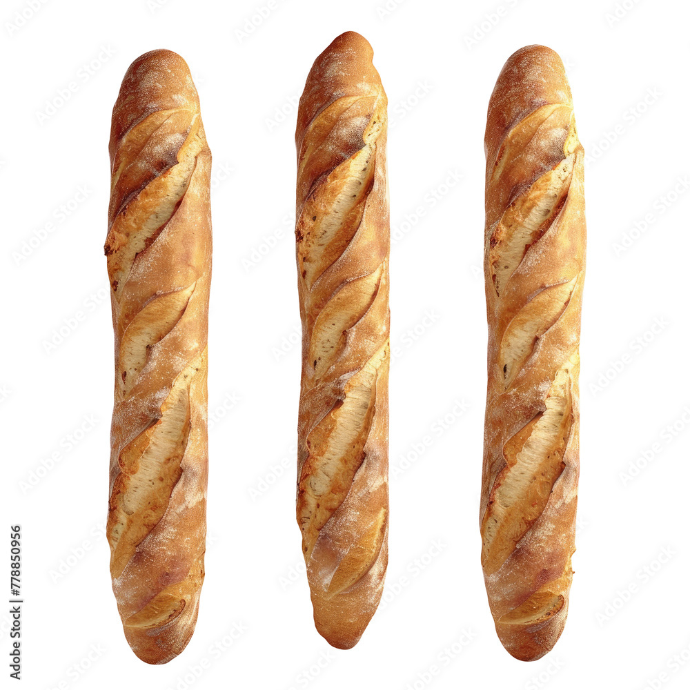 Three loaves of bread on a Transparent Background Three loaves of bread on a Transparent Background