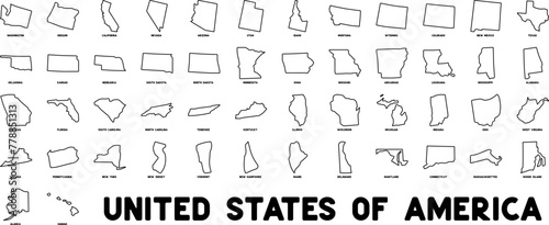 A Set of US state Icons photo