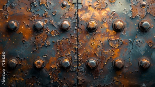 Rustic metal texture with rivets