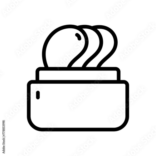 Eye gel patches line icon. Linear logo for cosmetics. Simple illustration of eye mask. Contour isolated vector sign on white.