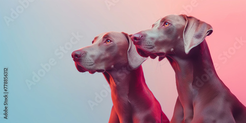 Studio portrait of a weimaraners