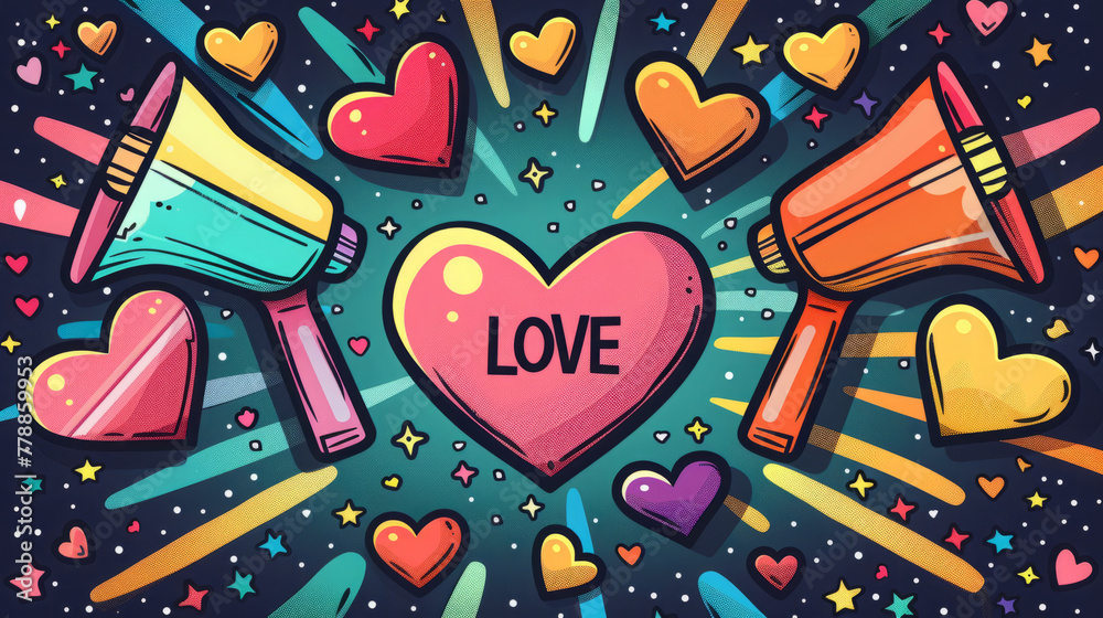 Obraz premium Illustration. Stylish icons, stickers. LGBT+