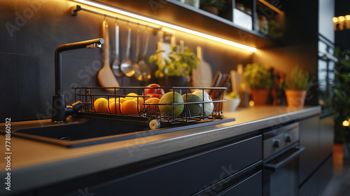 Modern Black  Wooden Kitchen