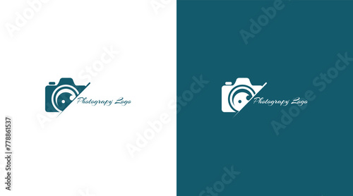 Camera icon Photography Typography Signature Photographer Minimalist Logo Vector EPS File