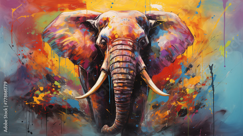 creative poster with colorful elephant © Katrin_Primak