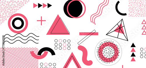 Geometric seamless pattern in japanese style. Contemporary printable seamless pattern with abstract Minimal elegant stroke shapes and line with transparent background