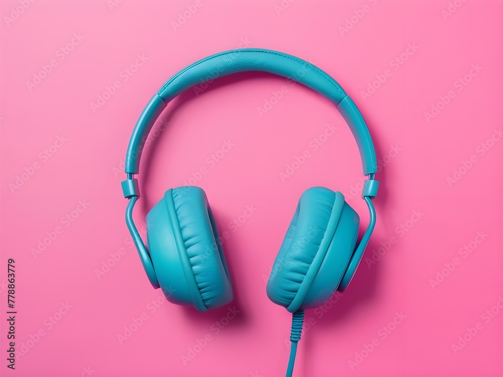 headphones isolated on pink background headphones isolated on pink background