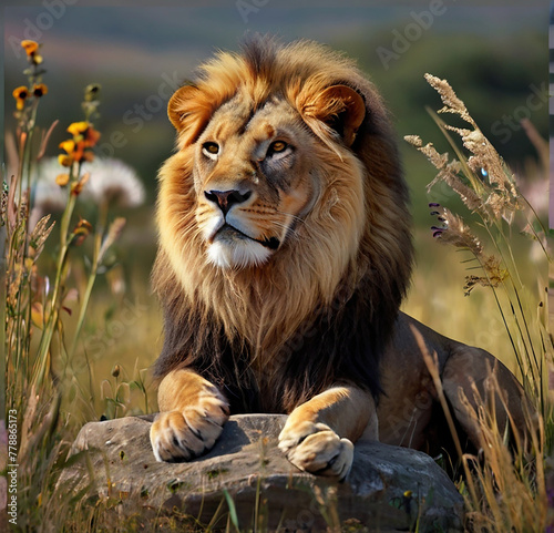 A regal lion. generative ai
