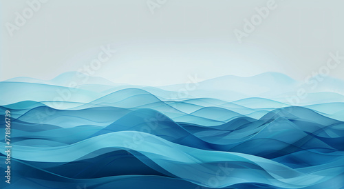 Abstract blue waves background vector 