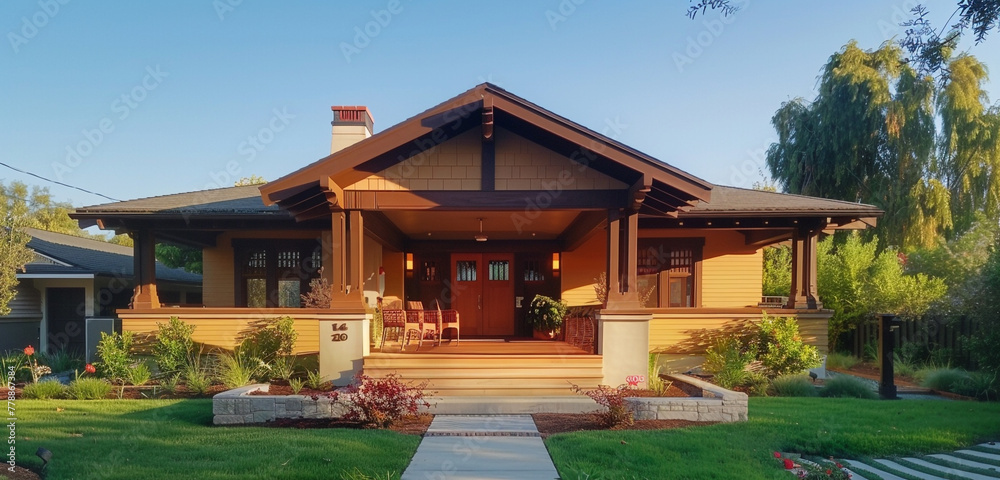 A charming craftsman-style house with a spacious front porch, perfect for enjoying a morning cup of coffee or an evening glass of wine