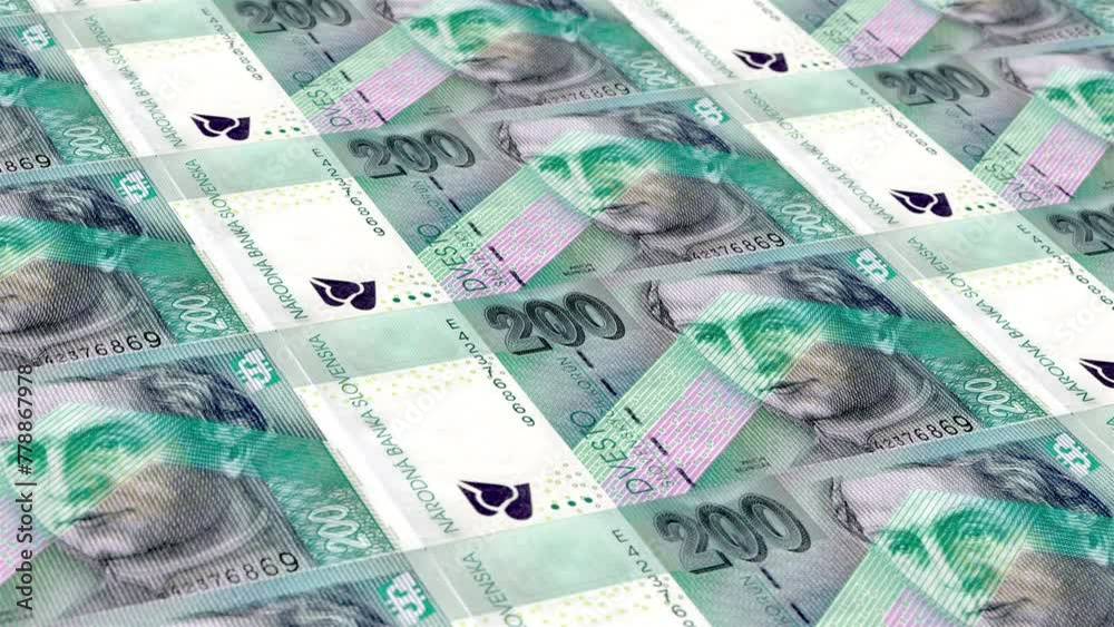 Slovakia Slovak Koruna 200 Banknotes Money Printing House, Printing Two Hundred Slovak Koruna, Printing Press Machine Print out Slovak Koruna, Being printed by currency press machine 200 Slovak Slovakia Slovak Koruna 200 Banknotes Money Printing House, Printing Two Hundred Slovak Koruna, Printing Press Machine Print out Slovak Koruna, Being printed by currency press machine 200 Slovak