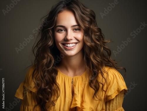 Smiling Woman in Yellow Top