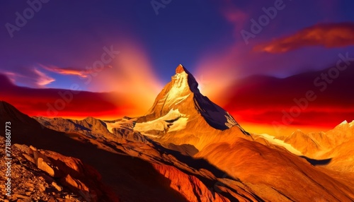 Majestic Matterhorn: Sunrise Splendor over Valais, Switzerland