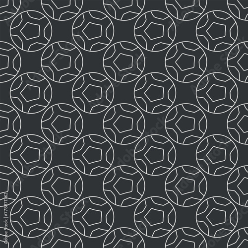 Seamless football pattern. Background with soccer ball. Doodle football illustration