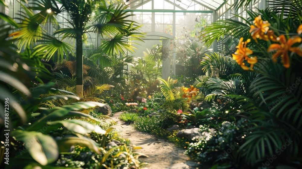 A digital scent-enabled botanical garden, with visitors able to smell the plants and flowers,