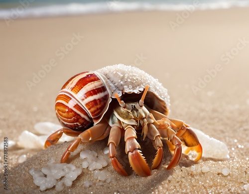 Hermit Crab on a Sunny Beach