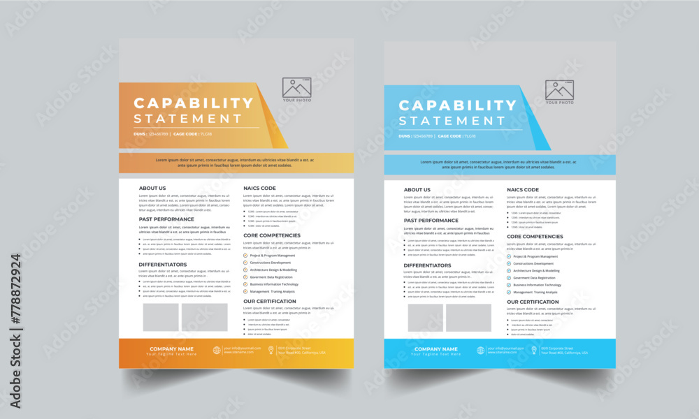 Capability Statement Template Design.