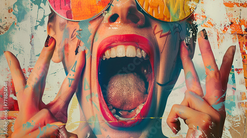 Pop Art Woman Sad Images  , generative ai