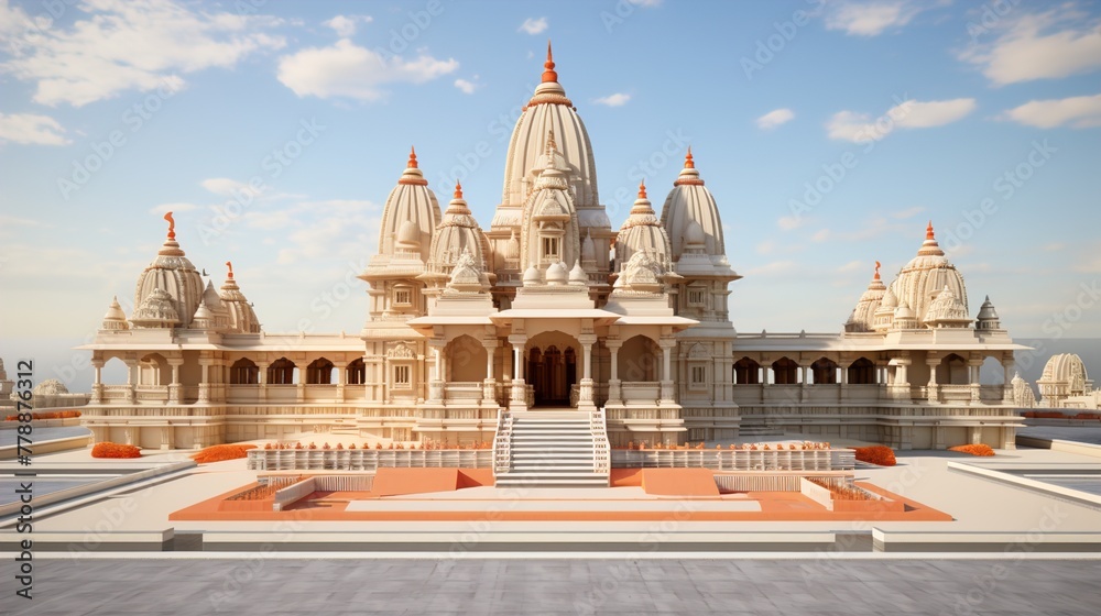 Fototapeta premium shri Ram Mandir Temple in Ayodhya,birth place Lord Rama, 22nd January ,f Pran Pratishtha of shri Ram.