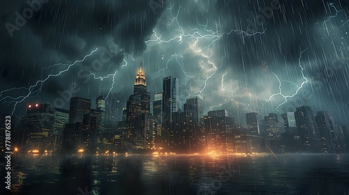 Thunderous Skylines  Urban Tempest. n