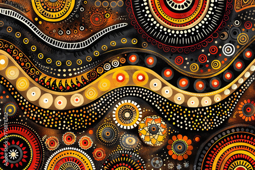 Nachempfundene Kunst der Aborigines Australiens