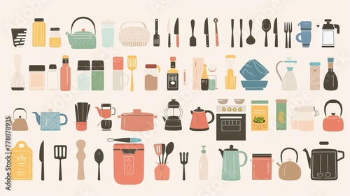 Cooking Essentials  Vector Icons Bundle for Kitchen Equipment