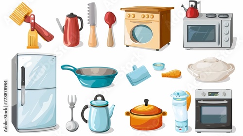 Kitchen Essentials: Vector Illustrator Set of Cooking Utensils