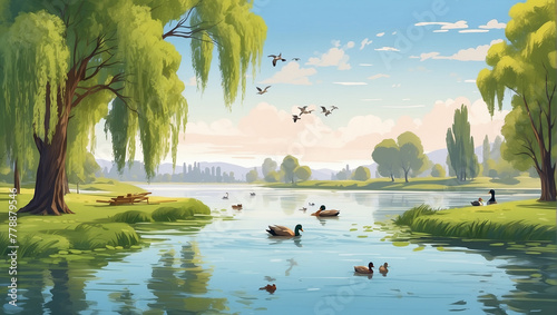 ducks on the lake