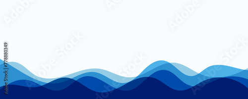 Sea waves layer vector background illustration. Sea beach vector illustration.
