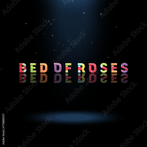 3d graphics design, bed of roses text effects